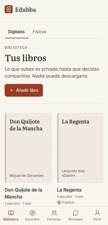 La biblioteca de Edubba con el Quijote, La Regenta y otros clásicos